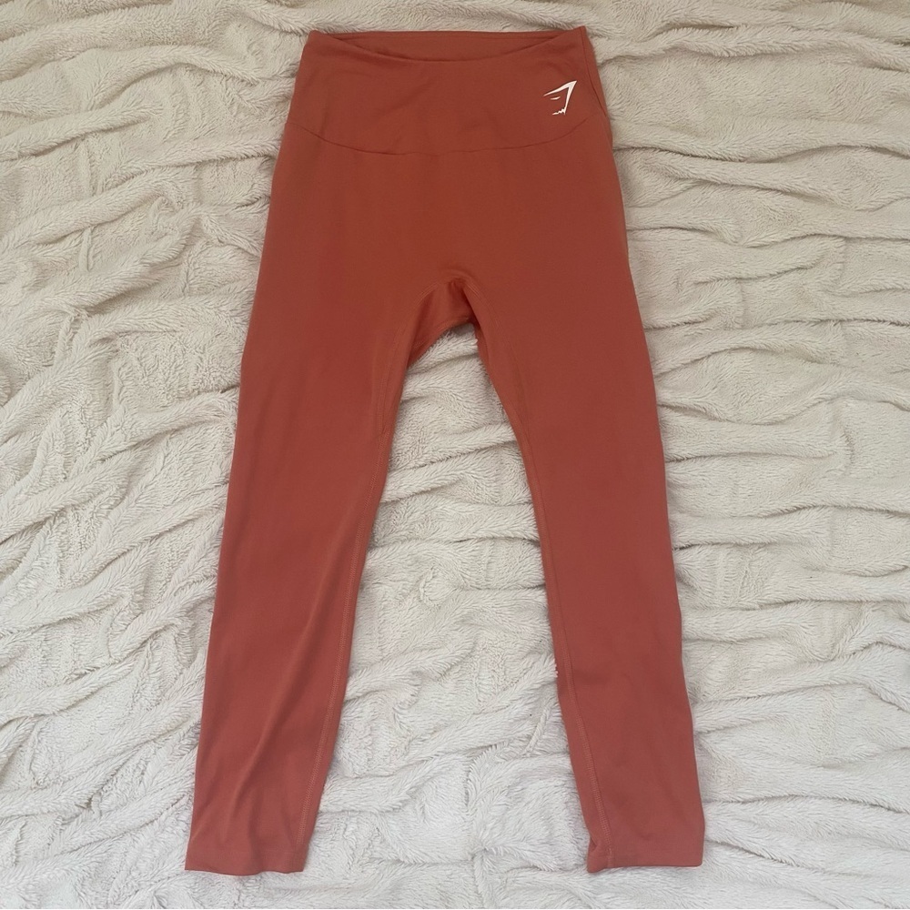 Gymshark leggings cropped burnt orange athletic Sz XS